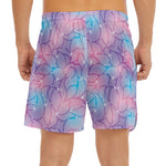 Floral Sparkle Print Men's Split Running Shorts
