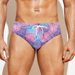 Floral Sparkle Print Men's Swim Briefs