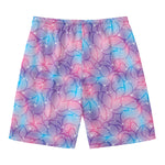 Floral Sparkle Print Men's Swim Trunks