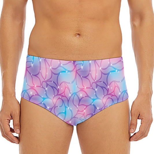 Floral Sparkle Print Men's Triangle Swim Briefs