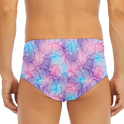 Floral Sparkle Print Men's Triangle Swim Briefs