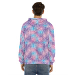 Floral Sparkle Print Men's Velvet Pullover Hoodie