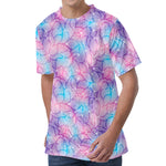 Floral Sparkle Print Men's Velvet T-Shirt
