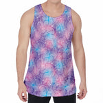 Floral Sparkle Print Men's Velvet Tank Top