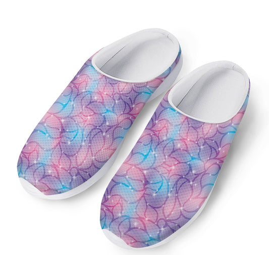 Floral Sparkle Print Mesh Casual Shoes