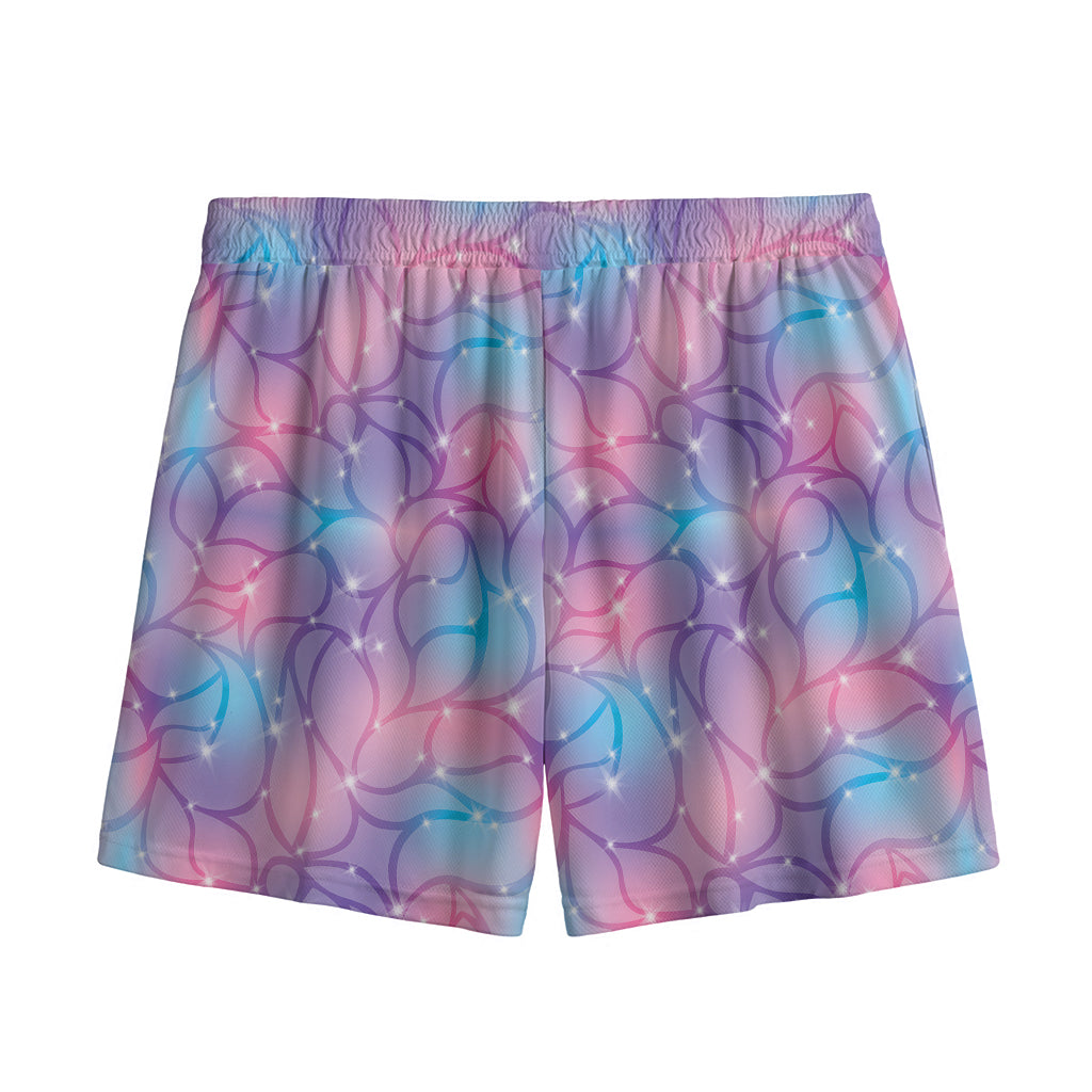 Floral Sparkle Print Mesh Shorts