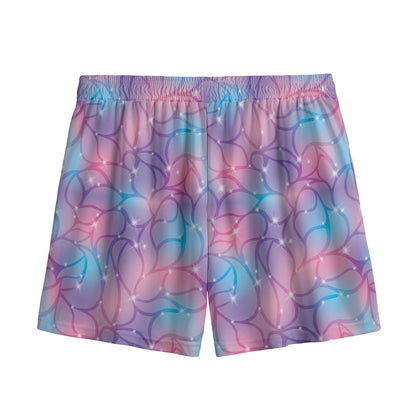 Floral Sparkle Print Mesh Shorts