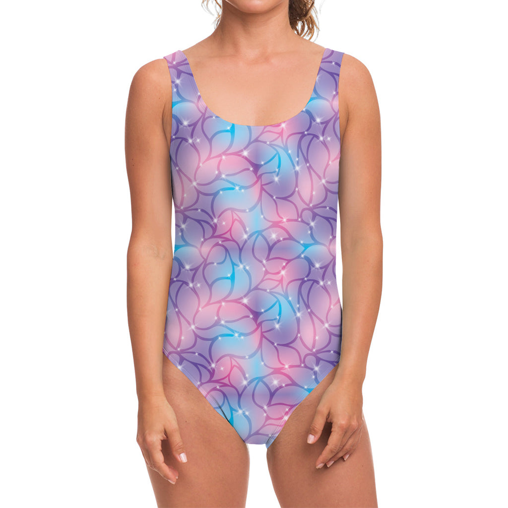 Floral Sparkle Print One Piece Swimsuit