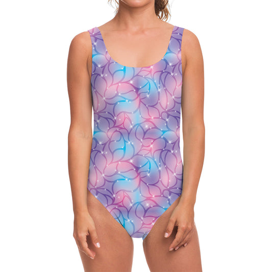 Floral Sparkle Print One Piece Swimsuit