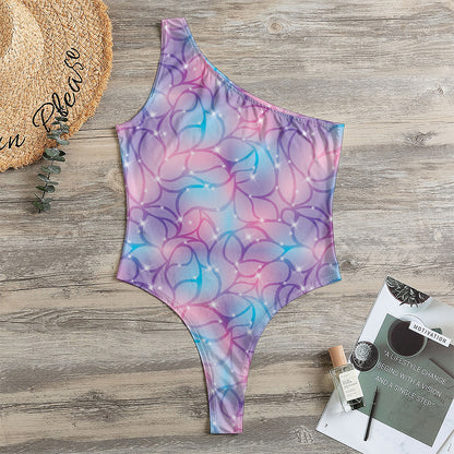 Floral Sparkle Print One Shoulder Bodysuit