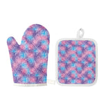 Floral Sparkle Print Oven Mitt And Pot Holder Set