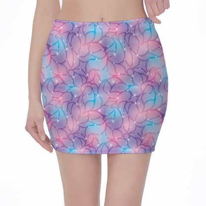 Floral Sparkle Print Pencil Mini Skirt