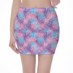 Floral Sparkle Print Pencil Mini Skirt