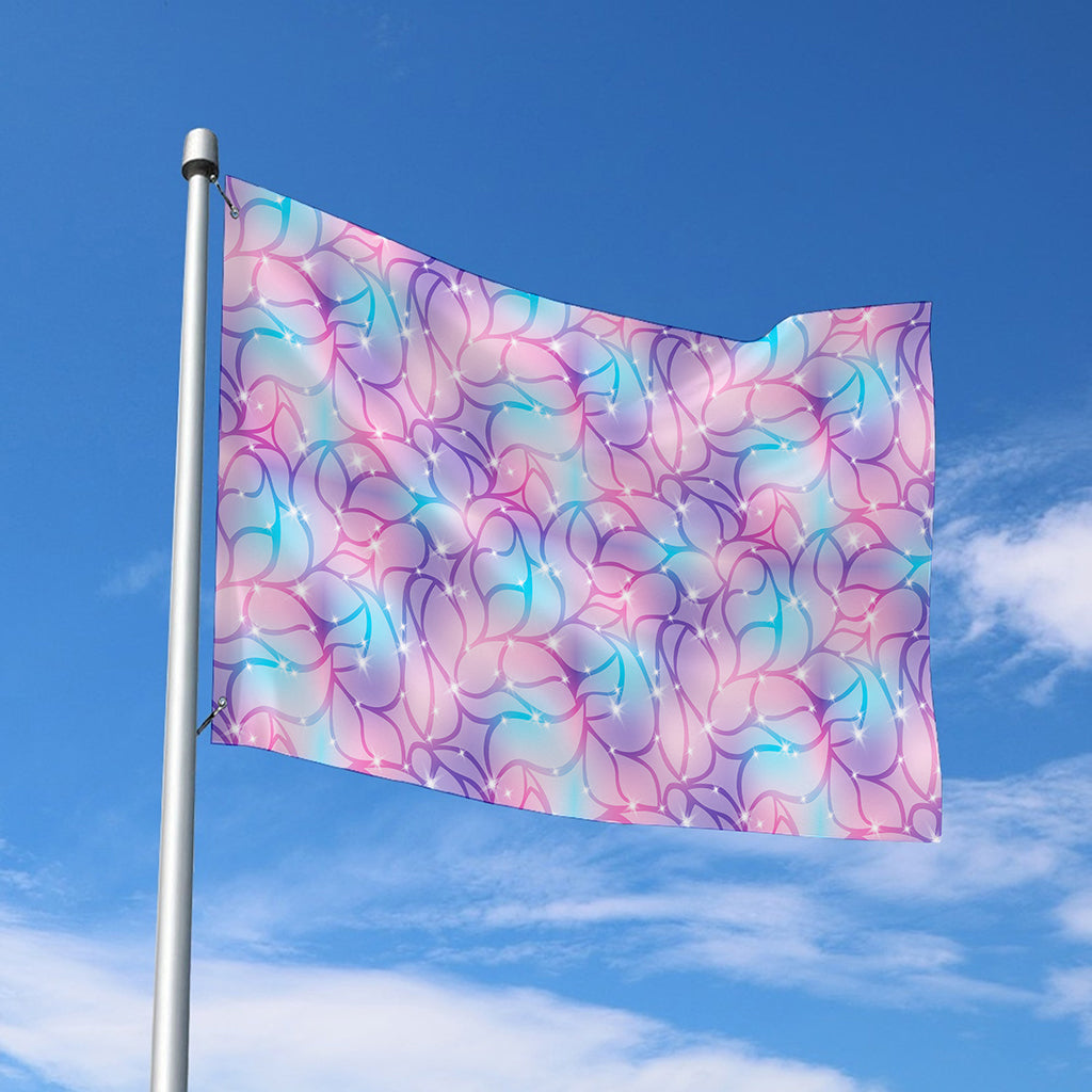 Floral Sparkle Print Polyester Flag
