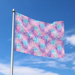 Floral Sparkle Print Polyester Flag