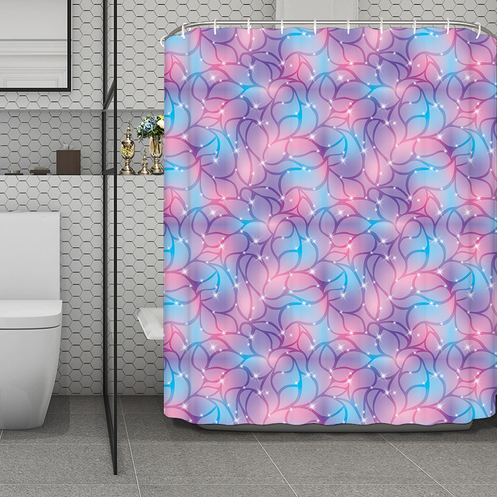 Floral Sparkle Print Polyester Shower Curtain