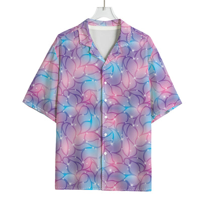 Floral Sparkle Print Rayon Hawaiian Shirt