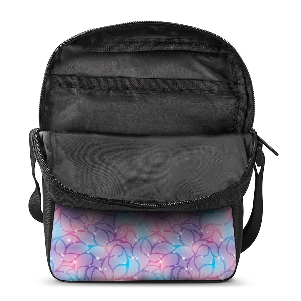 Floral Sparkle Print Rectangular Crossbody Bag