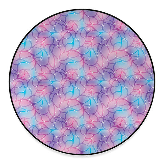 Floral Sparkle Print Round Floor Mat