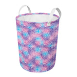 Floral Sparkle Print Round Laundry Basket