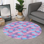 Floral Sparkle Print Round Rug