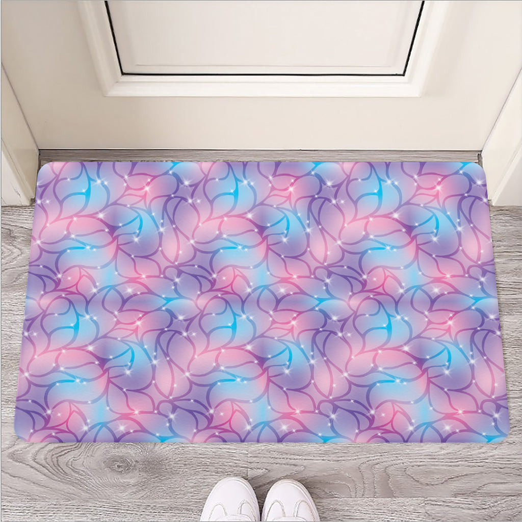 Floral Sparkle Print Rubber Doormat