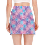 Floral Sparkle Print Side Slit Mini Skirt