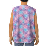 Floral Sparkle Print Sleeveless Baseball Jersey