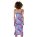 Floral Sparkle Print Slim Fit Midi Cami Dress