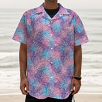 Floral Sparkle Print Textured Short Sleeve Shirt