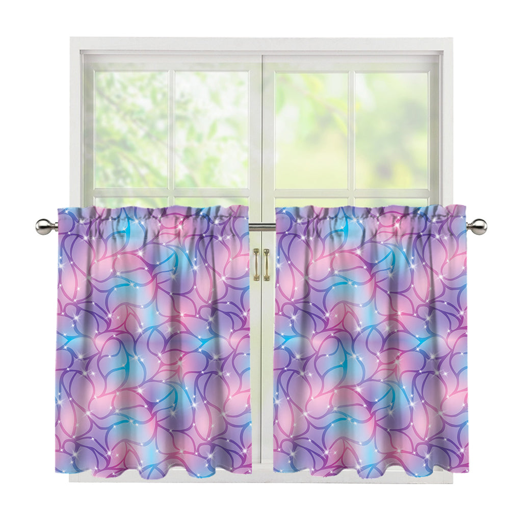Floral Sparkle Print Tier Curtains