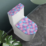 Floral Sparkle Print Toilet Lid And Tank Cover Set