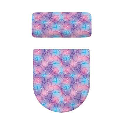 Floral Sparkle Print Toilet Lid And Tank Cover Set