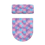 Floral Sparkle Print Toilet Lid And Tank Cover Set