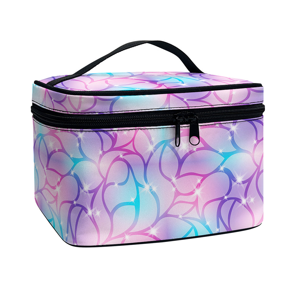 Floral Sparkle Print Travel Makeup Bag