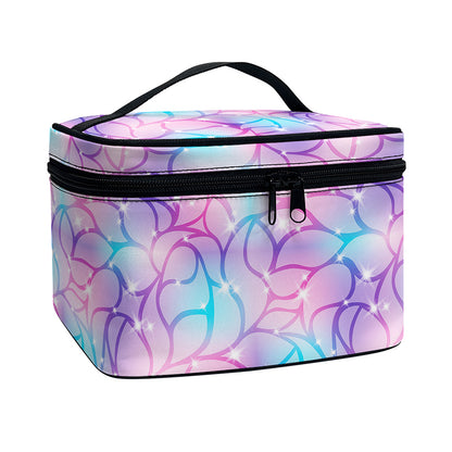 Floral Sparkle Print Travel Makeup Bag