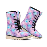 Floral Sparkle Print Winter Boots