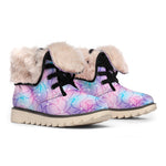 Floral Sparkle Print Winter Boots