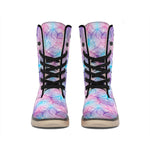 Floral Sparkle Print Winter Boots
