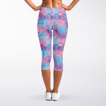 Floral Sparkle Print Women's Capri Leggings