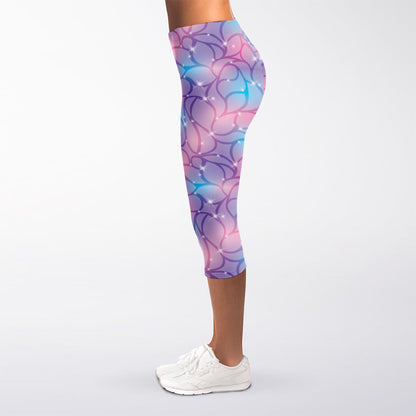 Floral Sparkle Print Women's Capri Leggings