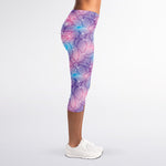 Floral Sparkle Print Women's Capri Leggings
