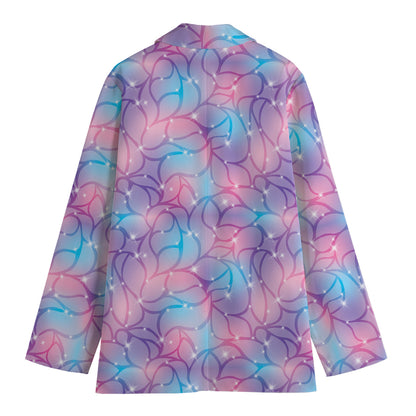 Floral Sparkle Print Women's Cotton Blazer