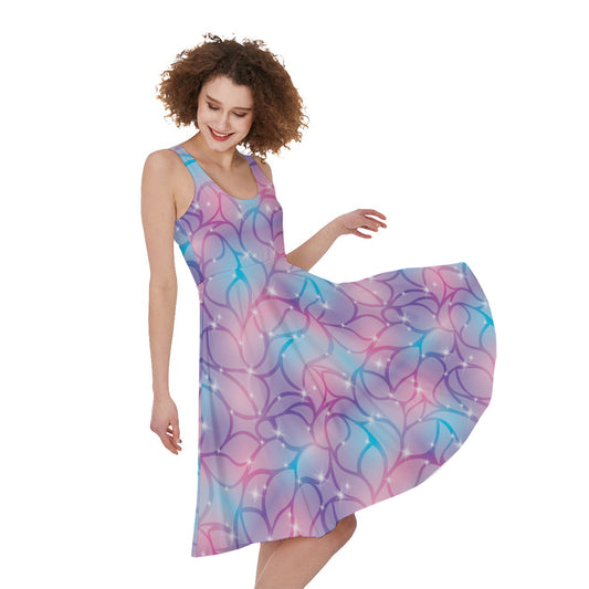 Floral Sparkle Print Women's Sleeveless Dress
