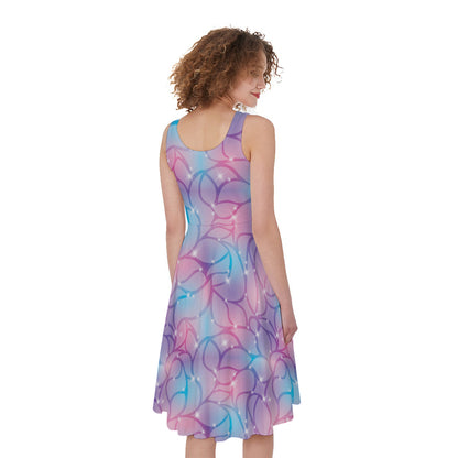Floral Sparkle Print Women's Sleeveless Dress