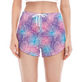 Floral Sparkle Print Women's Split Running Shorts
