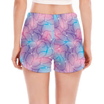 Floral Sparkle Print Women's Split Running Shorts