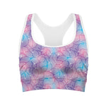 Floral Sparkle Print Women's Sports Bra