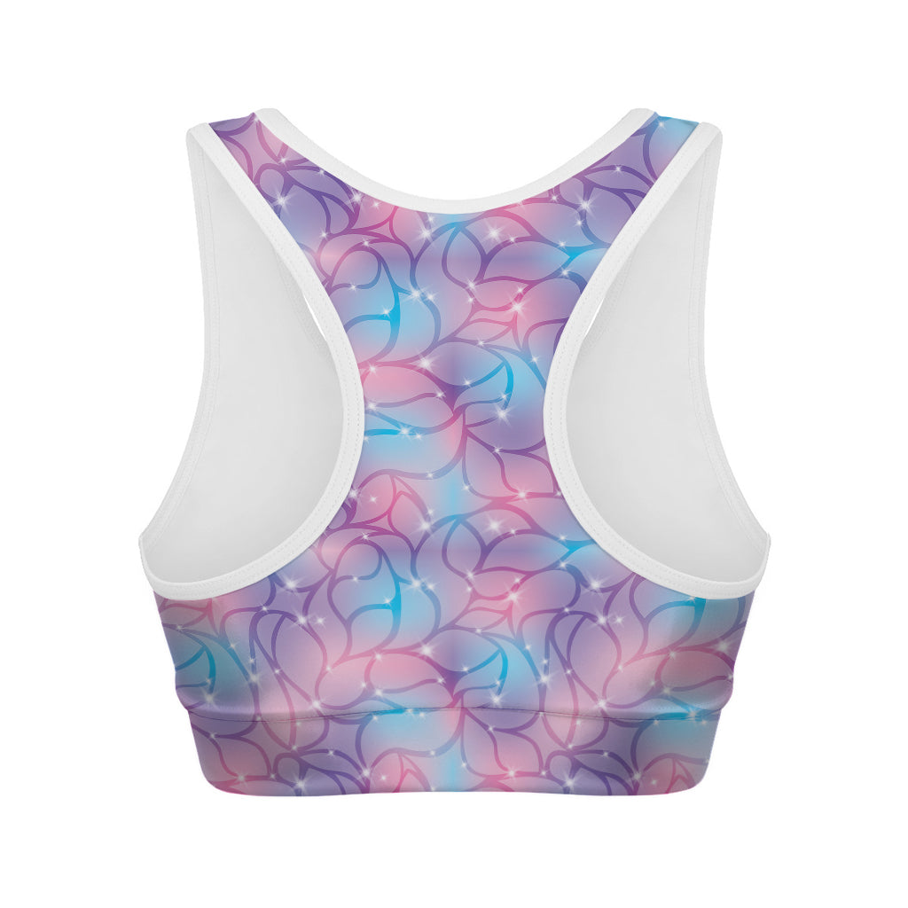 Floral Sparkle Print Women's Sports Bra