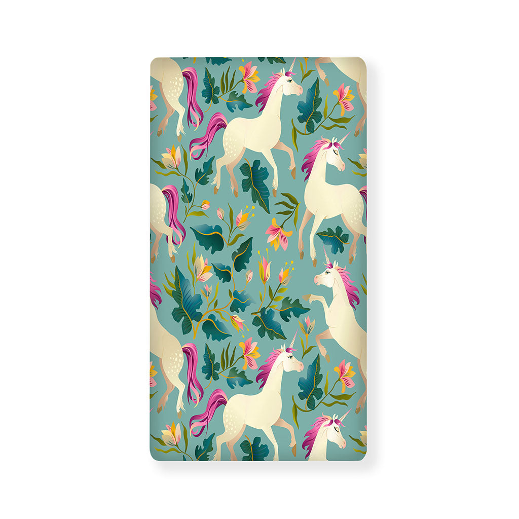 Floral Unicorn Pattern Print Baby Crib Sheet